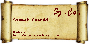 Szamek Csanád névjegykártya